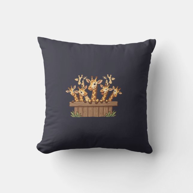 Coussin Conception de T-Shirt de girafes qui regardent - D (Recto)