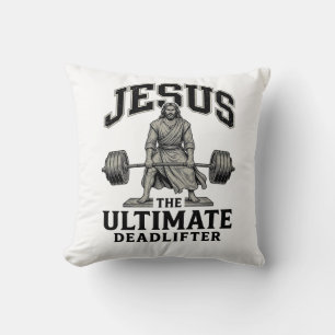 Coussin Conception de t-shirt de gym vintage Jésus Ultimat