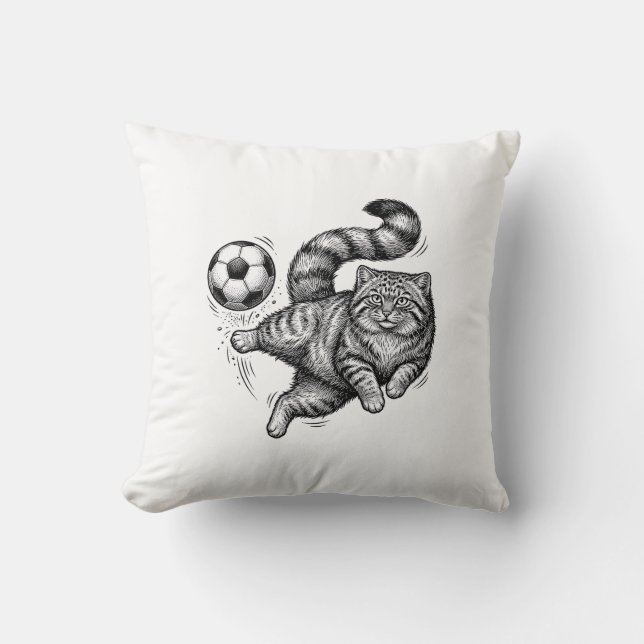 Coussin Conception de T-shirt de kick de foot de chat de g (Recto)
