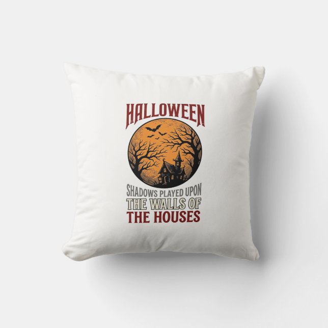 Coussin Conception de T-shirt de Lune de Maison Hantée Hal (Recto)
