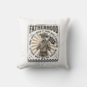 Coussin Conception de T-shirt de papa cowboy squelette vin