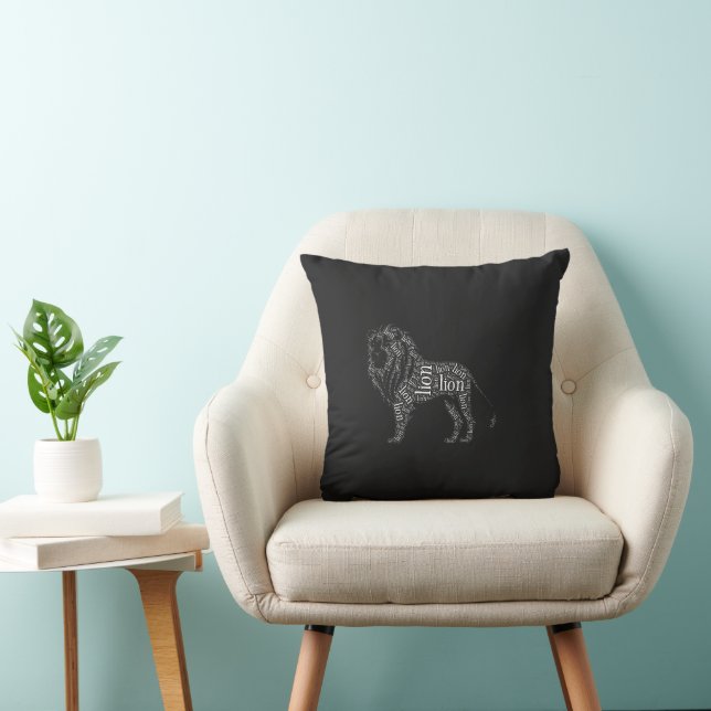 Coussin Conception de T-Shirt de Typographie de Lion Puiss (Chaise)