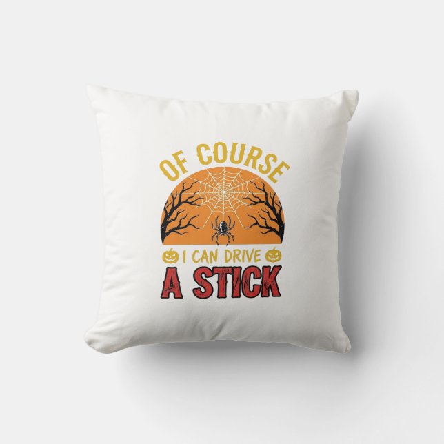 Coussin Conception de T-shirt drôle d'Halloween avec une a (Recto)