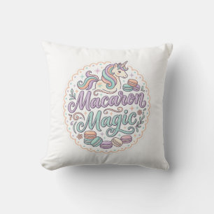 Coussin Conception de T-Shirt Fantaisiste Licorne Macaron