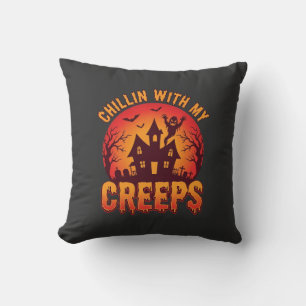 Coussin Conception de T-Shirt Halloween Chillin With My Cr