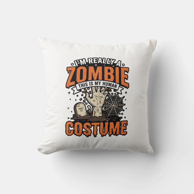 Coussin Conception de T-shirt Halloween Costume Zombie Vin (Recto)
