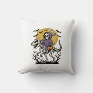 Coussin Conception de T-shirt Halloween Dinosaure Squelett