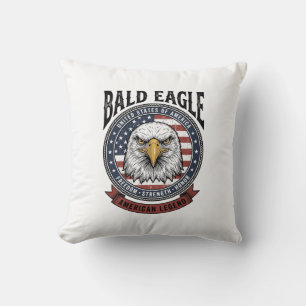 Coussin Conception de T-Shirt Patriotique Aigle Chauve Vin