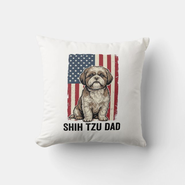 Coussin Conception de t-shirt pour chien vintage patriotiq (Recto)