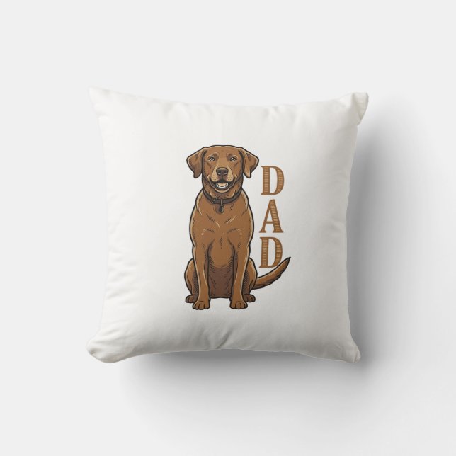 Coussin Conception de T-shirt pour papa de chien marron vi (Recto)