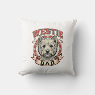 Coussin Conception de t-shirt pour papa Westie amateur de 