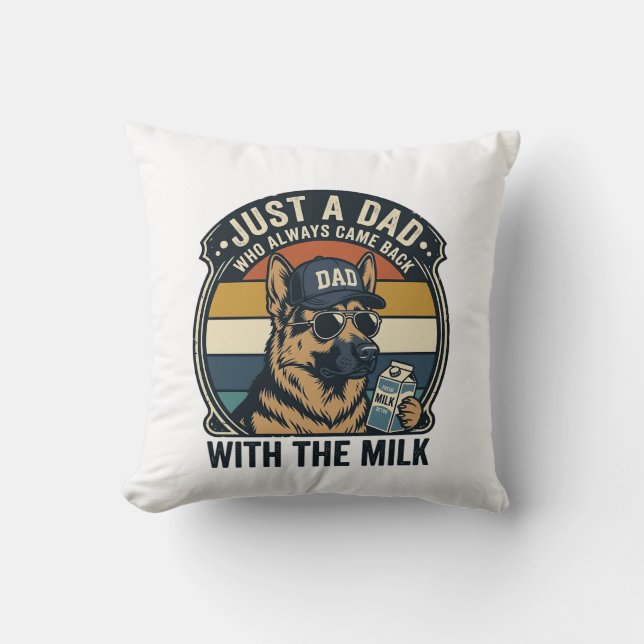 Coussin Conception de T-shirt rétro lait drôle de père She (Recto)