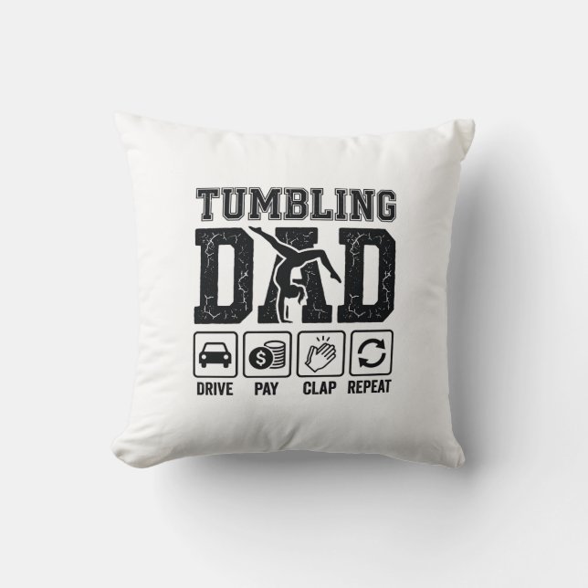 Coussin Conception de T-shirt Tumbling Dad Drive Pay Clap  (Recto)