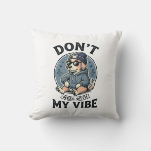 Coussin Conception de T-Shirt Vector Vintage Vibe de Chien