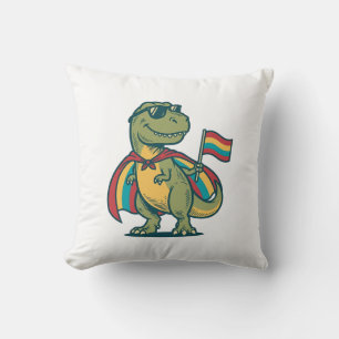 Coussin Conception de t-shirt vectoriel de dinosaure de fi