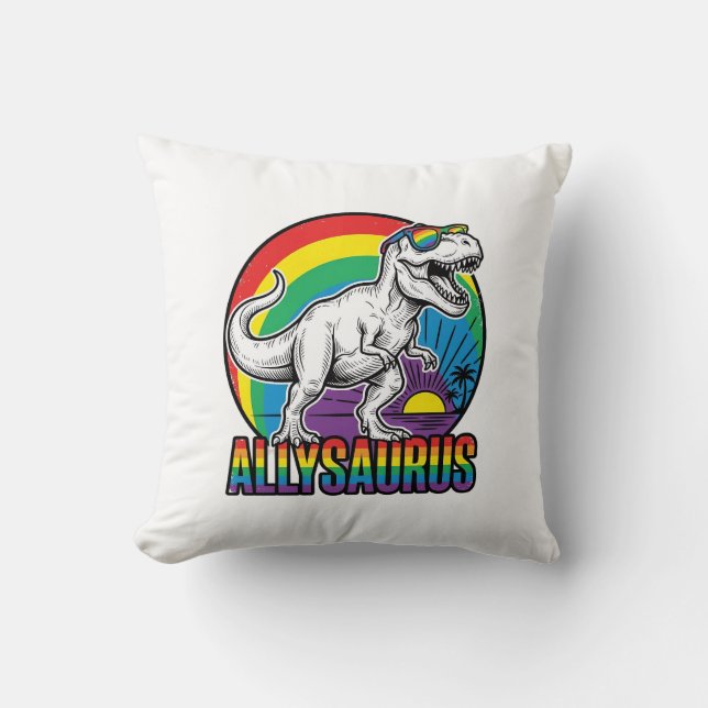 Coussin Conception de T-Shirt Vintage Allysaurus Dinosaure (Recto)