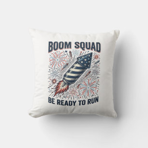 Coussin Conception de T-shirt vintage Boom Squad Feu d'art