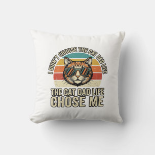 Coussin Conception de T-Shirt Vintage Cat Dad Life Chose M