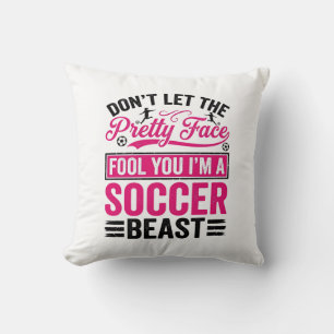 Coussin Conception de T-shirt vintage de bête de football 