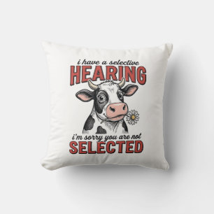 Coussin Conception de t-shirt vintage de vache à l'ouïe sé