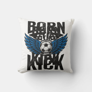 Coussin Conception de T-Shirt Vintage Soccer Wings Né Pour