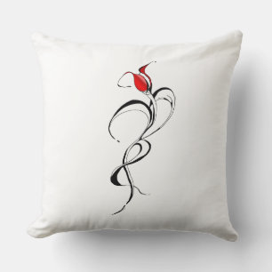 Coussin Conception de tatouage Tribal Rose Rouge