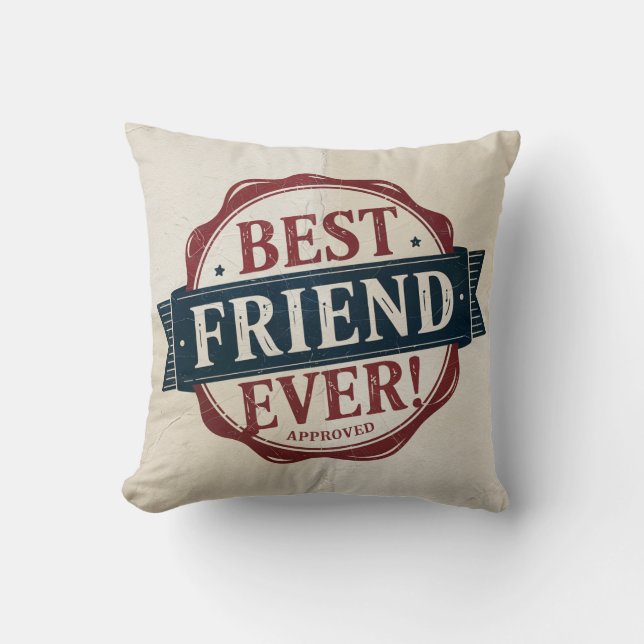 Coussin Conception de texte approuvée par le meilleur ami (Recto)