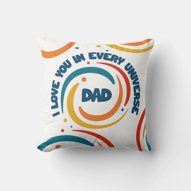 Coussin Conception de texte mignon Papa je t'aime dans cha (Recto)