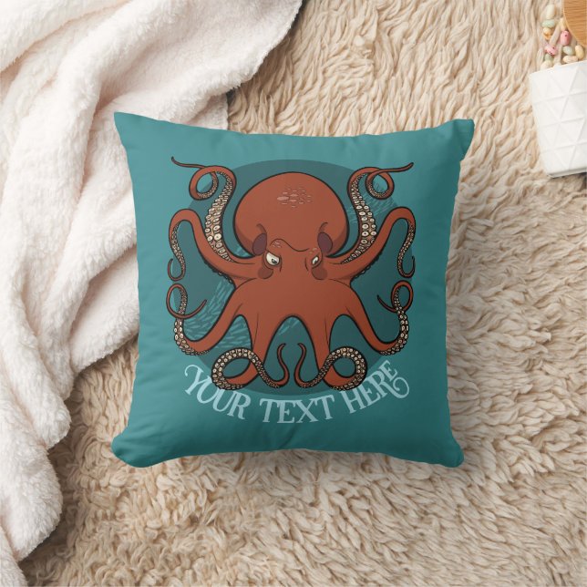 Coussin Conception de texte personnalisée Grand Octopus Ro (Couverture)