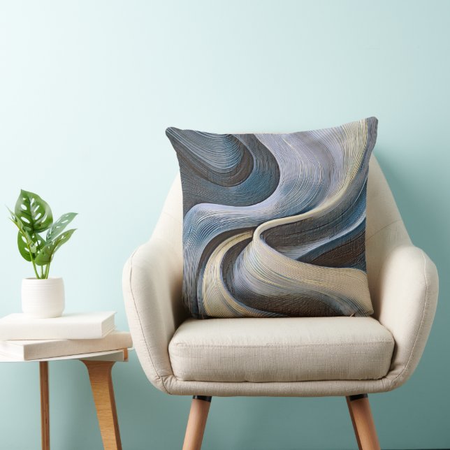 Coussin Conception de texture ondulée abstraite moderne (Chaise)