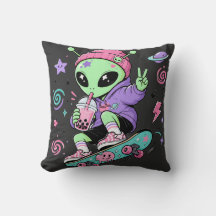 Conception de thé à bulles Alien Skater Kawaii