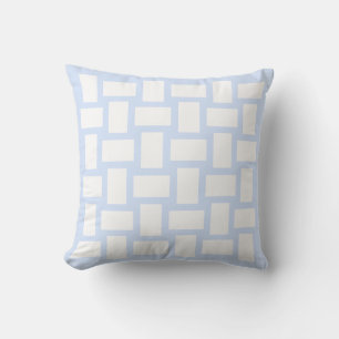 Coussin Conception de tissage bleu pastel et blanc bébé