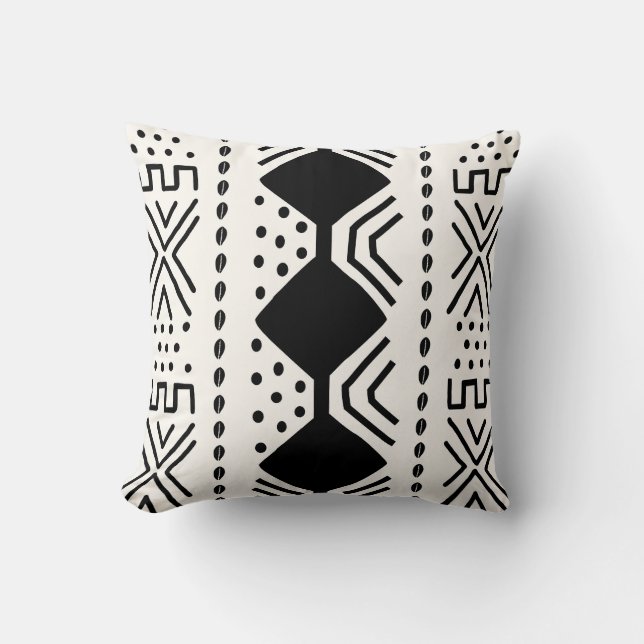 Coussin Conception de tissu de Bogolan en toile de boue af (Recto)