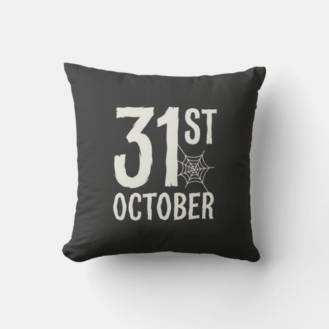Coussin Conception de toile d'araignée Halloween du 31 oct (Recto)