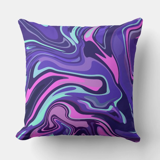 Coussin Conception de tourbillon fluide en violet, rose et (Recto)