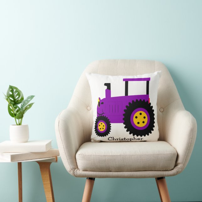 Coussin Conception de tracteur violet personnalisée (Chaise)
