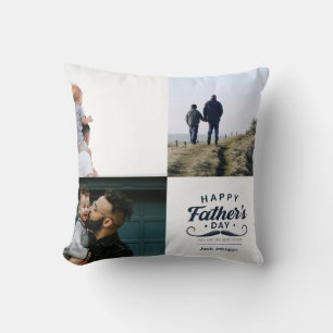 Coussin Conception de tribut de moustache de la fête des p