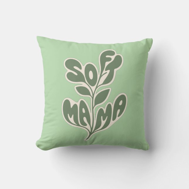 Coussin Conception de typographie de feuille "Soft Mama" b (Recto)