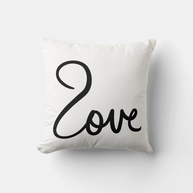 Coussin Conception de typographie de mot "amour" minimalis (Recto)