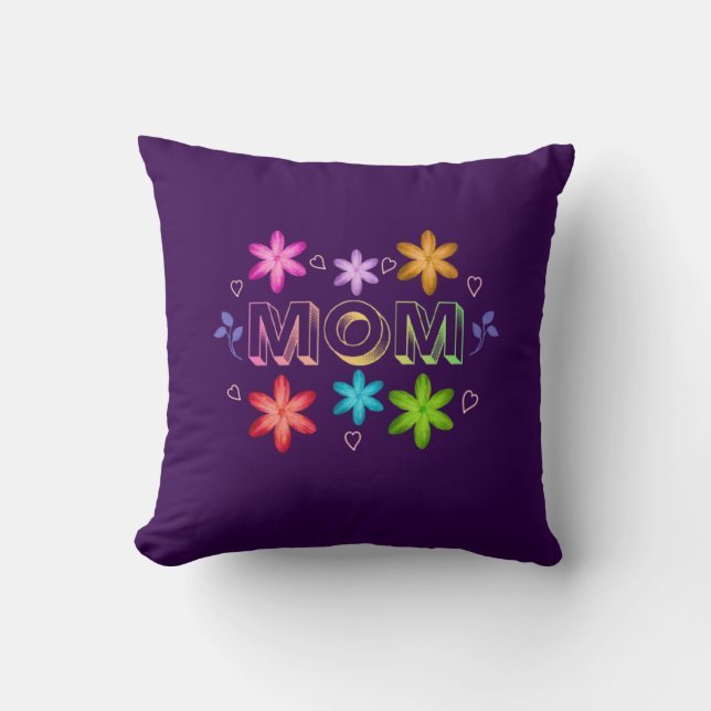 Coussin Conception de typographie maman, texte d'art de ci (Recto)