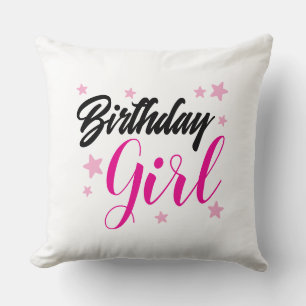 Coussin Conception de typographie pour fille d'anniversair