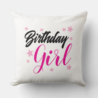 Coussin Conception de typographie pour fille d'anniversair