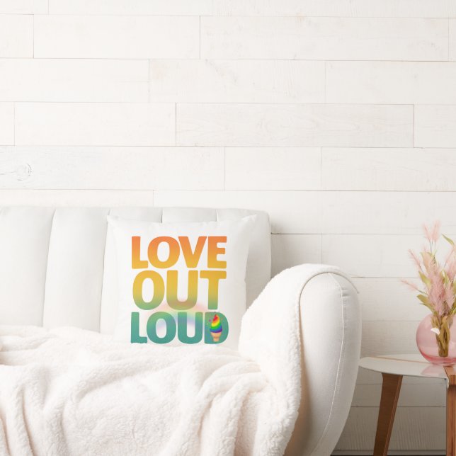 Coussin Conception de typographie Rétro Fierté Amour à hau (Canapé)