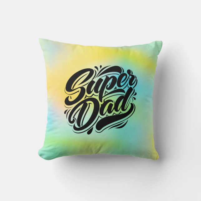 Coussin Conception de typographie Super Papa Héros-67888 (Recto)