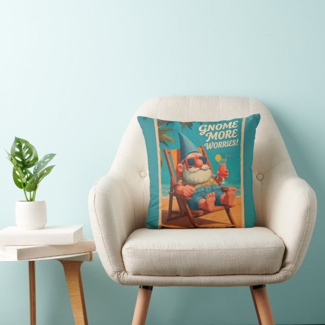 Coussin Conception de vacances à la plage de gnome de styl (Chaise)