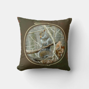 Coussin Conception de vacances - écureuil gris