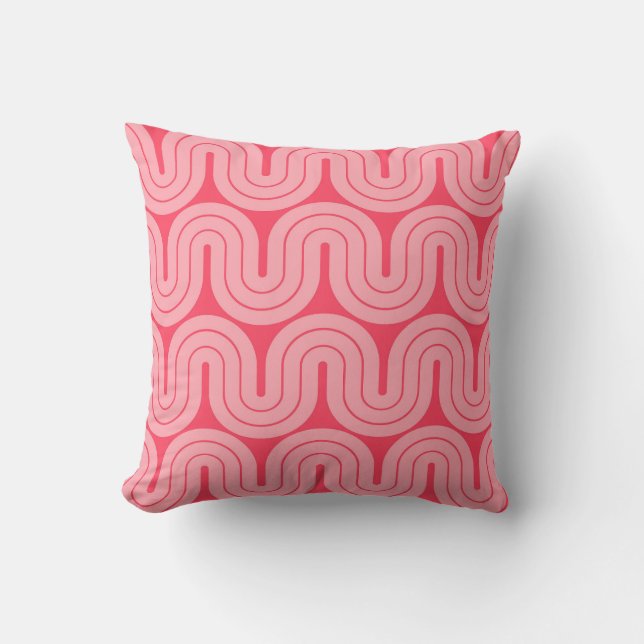 Coussin Conception de vague de dégradé géométrique rétro (Recto)