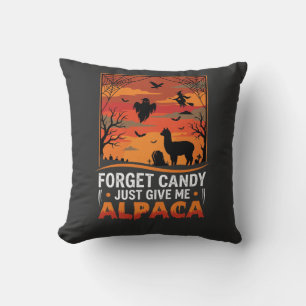 Coussin Conception de vecteur d'alpaga de Halloween oublie