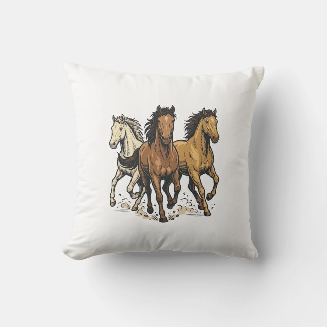 Coussin Conception de vecteur d'art de chevaux de course v (Recto)