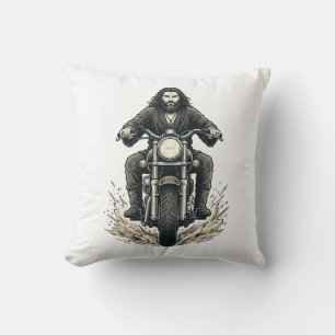Coussin Conception de vecteur de cavalier de moto de gravu